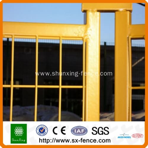 Yellow Powder coated Security Temporary Fence